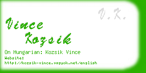 vince kozsik business card
